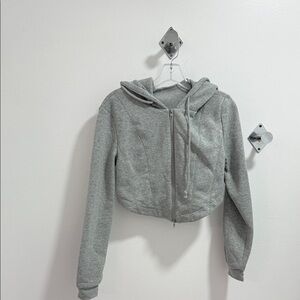 Gray Cropped Hoodie